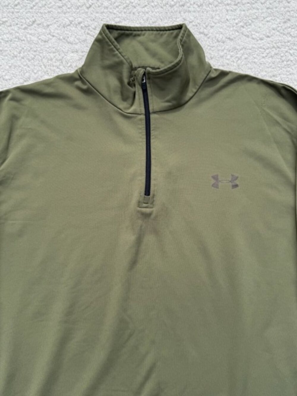 Under Armour Loose Fit Quarter Zip Tactical Combat Pullover Green Men's Large